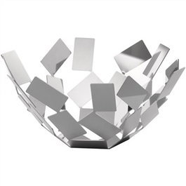 Alessi MT02 Stanza dello Scirocco Frutero en Acier Inoxydable 18/10 - Coupe à Fruits de Design par Mario Trimarchi - Géométrie Moderne pour Cuisine et Salon