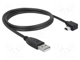 DELOCK Câble USB 2.0 avec fiche USB A et mini USB B 90° gauche/droite, 1m