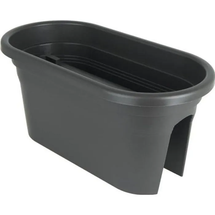 ARTEVASI Jardinière pour balcon VENEZIA - Gris anthracite - 30 x 60 x H 27 cm - 18L ARTEVASI Jardinière pour balcon VENEZIA - Gris anthracite - 30 x 60 x H 27 cm - 18L