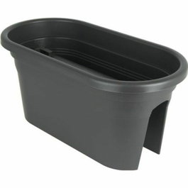 Artevasi Jardinière de balcon Venezia, Ovale, Gris anthracite, 30 x 60 x H 27 cm