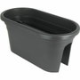 Artevasi Jardinière de balcon Venezia, Ovale, Gris anthracite, 30 x 60 x H 27 cm
