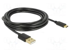 DELOCK Câble USB 2.0 de l'USB A vers l'USB C, 3m, noir