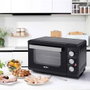 EDM Four de table électrique 23 L 1380 W Noir mat Double vitre Temporisateur