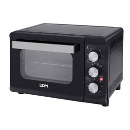 EDM Four de table électrique 23 L 1380 W Noir mat Double vitre Temporisateur