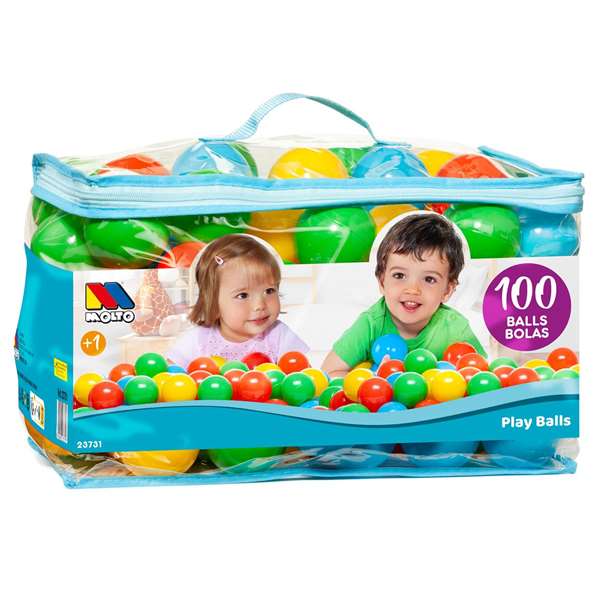 Molto - Sac de 100 balles en plastique - Diamètre 180 mm - Pour enfants dès 1 an