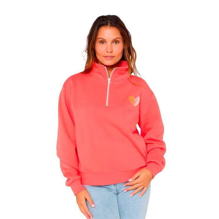 Sweat sans capuche femme Rip Curl Half Zip Fleece Corail 30 Sweat sans capuche femme Rip Curl Half Zip Fleece Corail 30