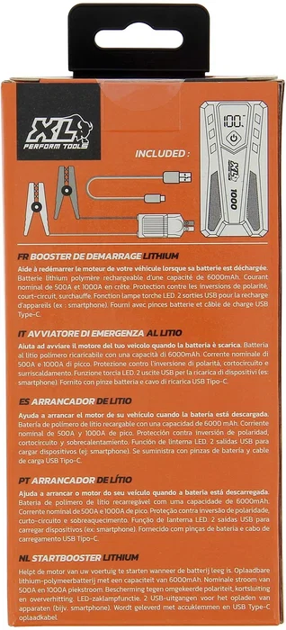 Xl Perform Tools Booster Lithium XLPT 6000 mAh 500A