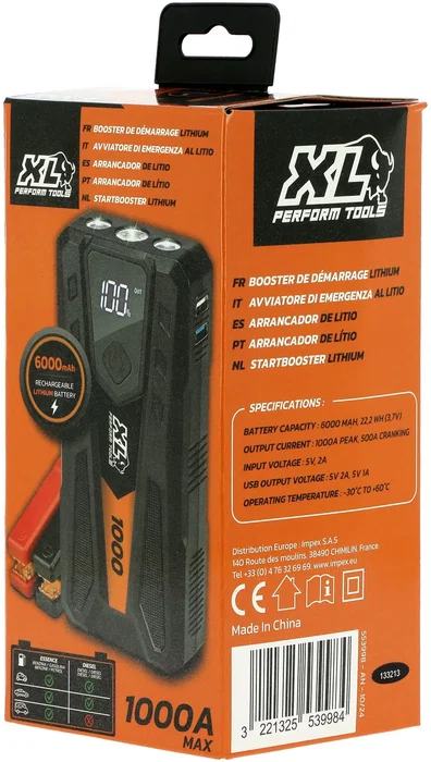 Xl Perform Tools Booster Lithium XLPT 6000 mAh 500A
