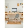 Edm Lampe de bureau Ø12x17x45 cm Max 40W Culot E27 Bois naturel et Acier blanc