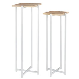 Home Deco Factory JGO. 2 PEDESTALES LOKA BLANCO