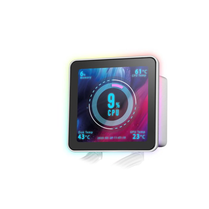Mars Gaming ML-VISIONPRO360 Kit Refroidissement Liquide AIO 360mm Blanc Ventilateurs ARGB Écran IPS 4"