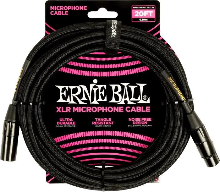 ERNIEBALL Câble Micro Tressé XLR-XLR 6 M - Noir