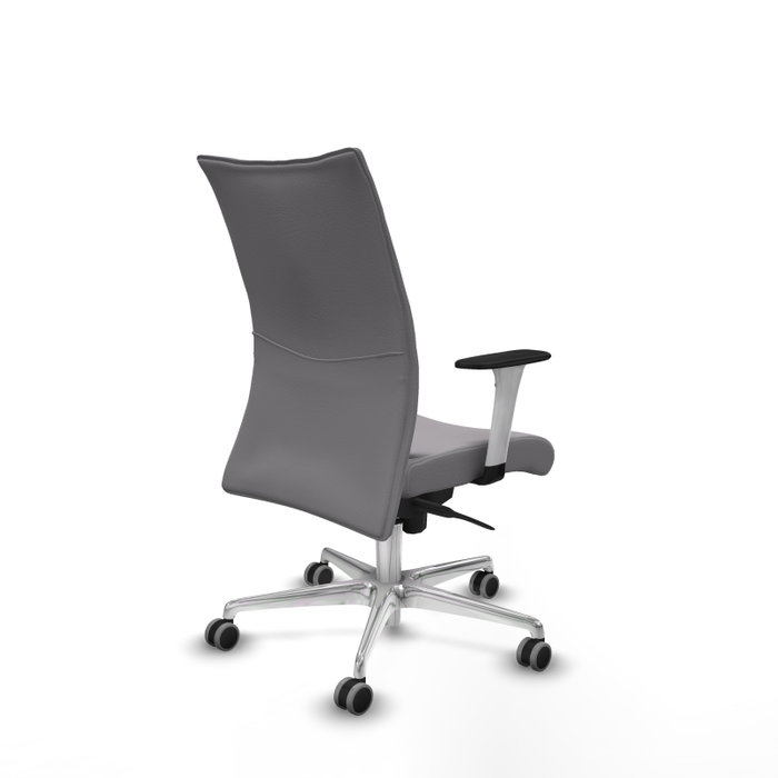Piqueras Y Crespo Chaise de direction Albacete confidente, Similicuir Gris, Base Aluminium