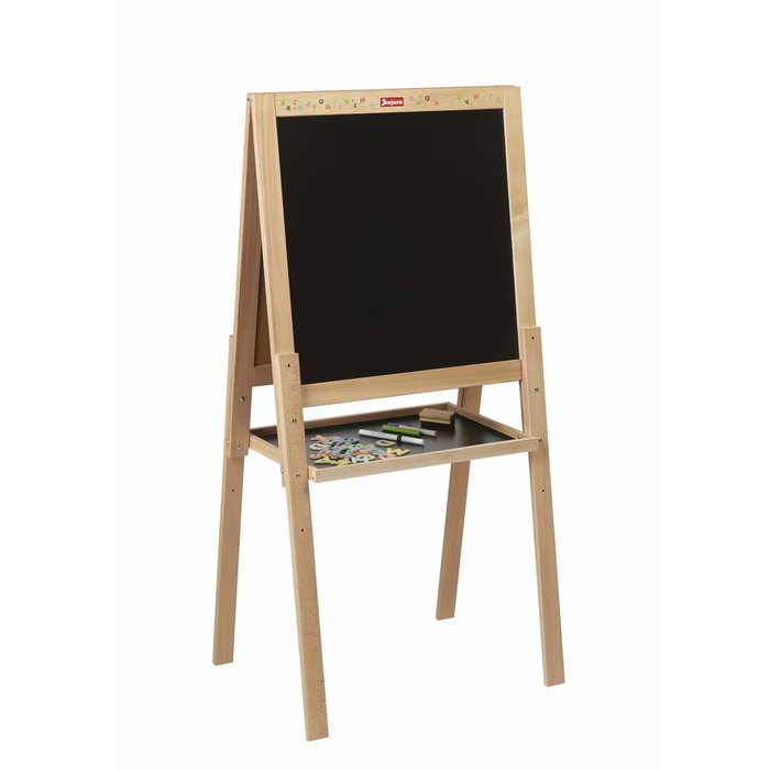 Jeujura Grand tableau multifonctions en bois - Ardoise craie et blanche magnétique