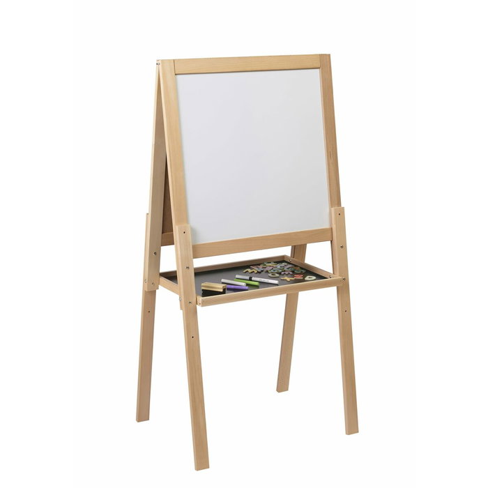 Jeujura Grand tableau multifonctions en bois - Ardoise craie et blanche magnétique