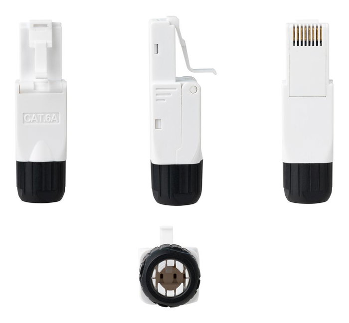 Nanocable Connecteur RJ45 UTP Cat.6A Auto-Crimpable - Sans Outil, Reutilisable, Compatible Cat.5/5e/6/6A (10 Uds) 13x14x50 mm Nanocable Connecteur RJ45 UTP Cat.6A Auto-Crimpable - Sans Outil, Reutilisable, Compatible Cat.5/5e/6/6A (10 Uds) 13x14x50 mm