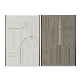 Toile Home ESPRIT Marron Beige Moderne Urbaine 82 x 4 x 122 cm (2 Unités)