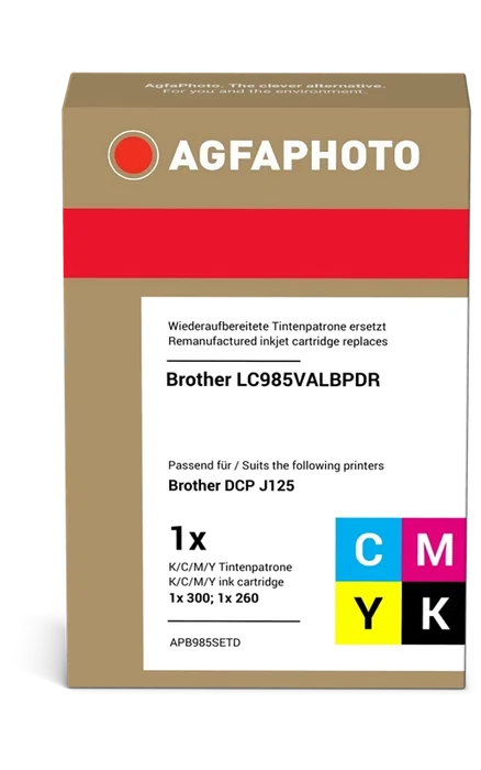 Agfa Photo LC-985 Multipack Noir Cyan Magenta Jaune Compatible Brother Agfa Photo LC-985 Multipack Noir Cyan Magenta Jaune Compatible Brother