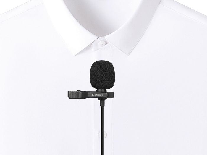 Sandberg Microphone USB Clip Streamer - Micro-cravatte avec fixation pour streaming, réunions en ligne et haute qualité vocale Sandberg Microphone USB Clip Streamer - Micro-cravatte avec fixation pour streaming, réunions en ligne et haute qualité vocale