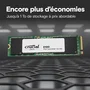 Crucial CT1000E100SSD8 SSD interne 1 TB PCIe Gen4 NVMe M.2 jusqu'à 5000 MB/s