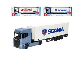 Burago Camion Street Fire Scania 770S avec remorque, échelle 1:43