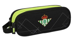 Safta Portatodo Double 21x8x6 cm Real Betis Balompie - Sac de rangement en polyester 600D, 3 ans, noir et vert lime
