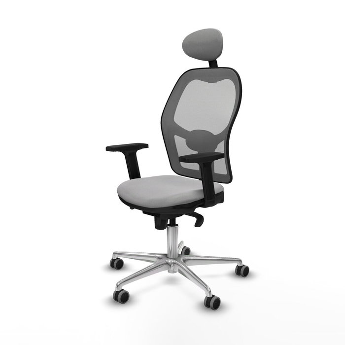 Piqueras y Crespo Chaise de Bureau avec Appui-tête Jorquera 2D086G1 Gris clair