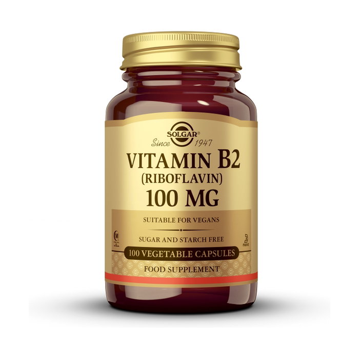 SOLGAR Vitamina B2 100mg (Riboflavine) 100 capsules végétales SOLGAR Vitamina B2 100mg (Riboflavine) 100 capsules végétales