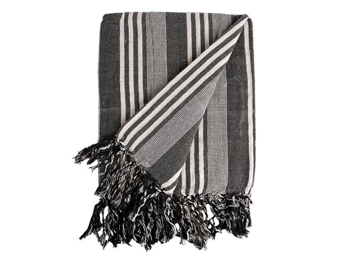 GIFTDECOR Plaid Multiusos Rayas Gris Foncé 235x205cm
