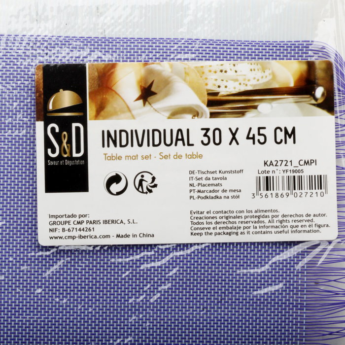 Saveur et Degustation Set de table individuel 30x45 cm Saveur et Degustation Set de table individuel 30x45 cm