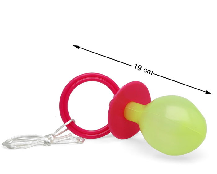 Sucette Géante Rose et Vert Fluorescent avec Cordon 19 cm Sucette Géante Rose et Vert Fluorescent avec Cordon 19 cm