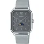 Casio MTP-M305M Montre Homme Analogique Quartz Gris Acier, Indicateur Phase Lunaire, Affichage Jour/Date, Verre Minéral, Etanchéité 5 bars