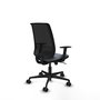 Chaise Alares Synchro 5 positions tissu Gris Maille Noir Base en nylon noir Accoudoir 1D Sans appui-tête Roulettes 65mm nylon