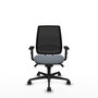 Chaise Alares Synchro 5 positions tissu Gris Maille Noir Base en nylon noir Accoudoir 1D Sans appui-tête Roulettes 65mm nylon