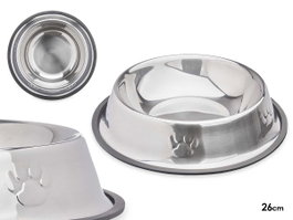 MASCOW Mangeoire métallique 26cm avec empreintes de pattes et base en caoutchouc