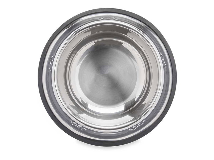 MASCOW Mangeoire métallique 26cm avec empreintes de pattes et base en caoutchouc MASCOW Mangeoire métallique 26cm avec empreintes de pattes et base en caoutchouc