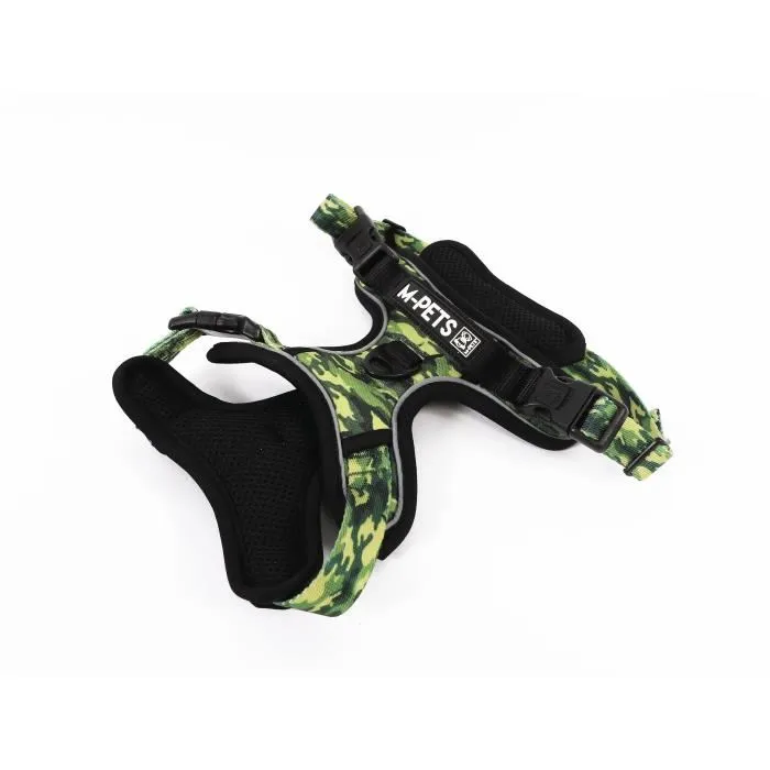 M Pets Harnais HIKING - Taille M, camouflage, tissu rembourré, attache sécurité et poignée, laisse dos/avant pour chien M Pets Harnais HIKING - Taille M, camouflage, tissu rembourré, attache sécurité et poignée, laisse dos/avant pour chien