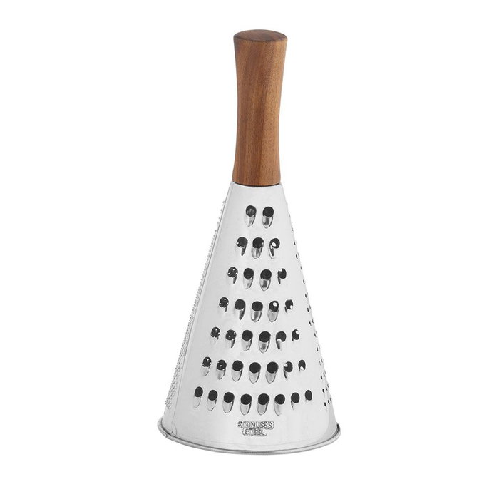 Andrea House Cc68027 Râpe en acier inoxydable et acacia Ø10,5 x 24 cm avec 3 types de perforations Andrea House Cc68027 Râpe en acier inoxydable et acacia Ø10,5 x 24 cm avec 3 types de perforations