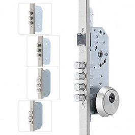 TESA Tlbf5Sclai - Serrure de sécurité 5 points en inox, entrée 50mm, écluse 40mm sans cylindre, pour porte résidentielle