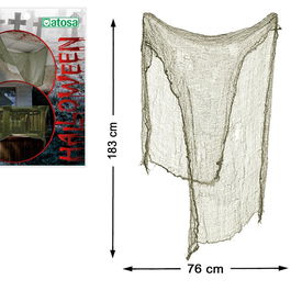 Cortina Décorative d'Halloween Vert Avec Effet Vieilli 183 x 76 cm