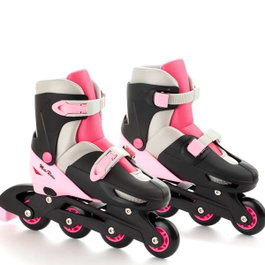Molto Patines - Patins à roulettes en ligne 4 roues roses ajustables pour femme - Taille M (35-38) - Matière plastique