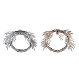 Couronne de Noël DKD Home Decor Métal Polyester (50 x 6 x 40 cm) (2 Unités)