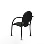 Piqueras Y Crespo Chaise d'étude Hellín, tissu noir, accoudoirs fixes