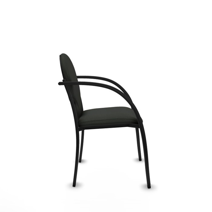 Piqueras Y Crespo Chaise d'étude Hellín, tissu noir, accoudoirs fixes