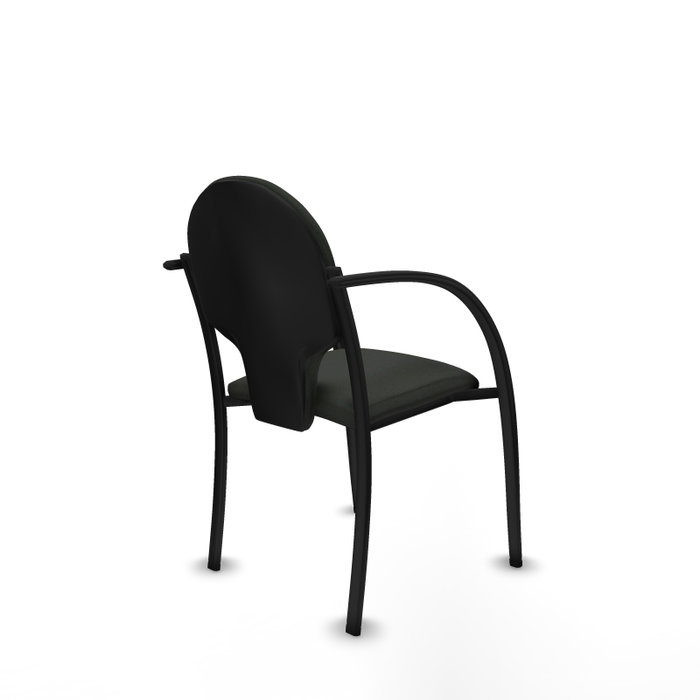 Piqueras Y Crespo Chaise d'étude Hellín, tissu noir, accoudoirs fixes