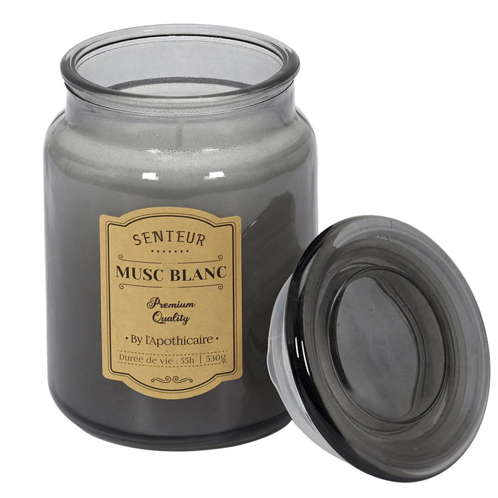 Home Deco Factory Bougie Parfumée en Pot de Verre Apothicaire