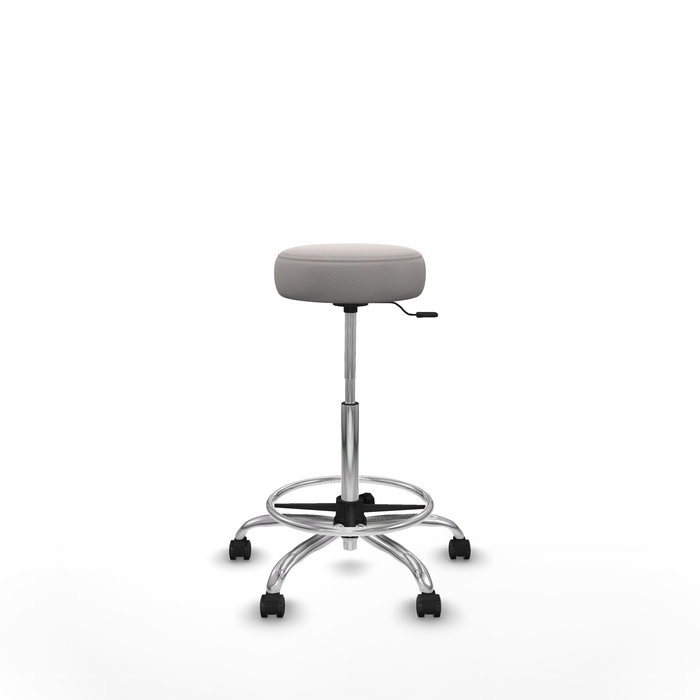 Tabouret Tolosa Pivotant Cuir écologique Non applicable Maille Jaune Structure chromée Sans accoudoirs Sans appui-tête Roulettes pour moquette