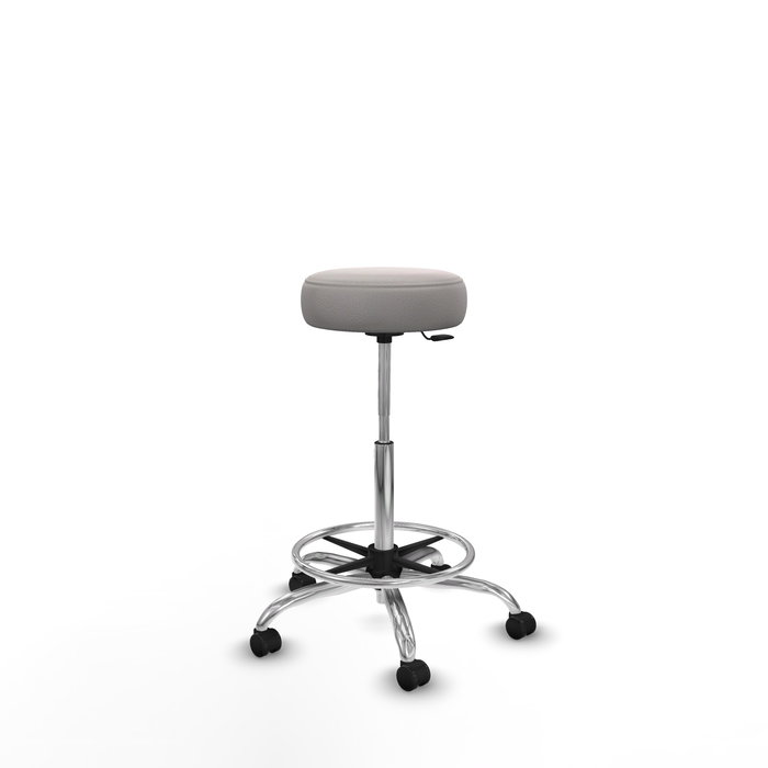 Tabouret Tolosa Pivotant Cuir écologique Non applicable Maille Jaune Structure chromée Sans accoudoirs Sans appui-tête Roulettes pour moquette