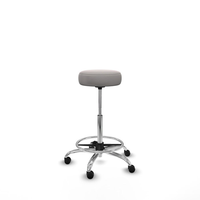 Tabouret Tolosa Pivotant Cuir écologique Non applicable Maille Jaune Structure chromée Sans accoudoirs Sans appui-tête Roulettes pour moquette