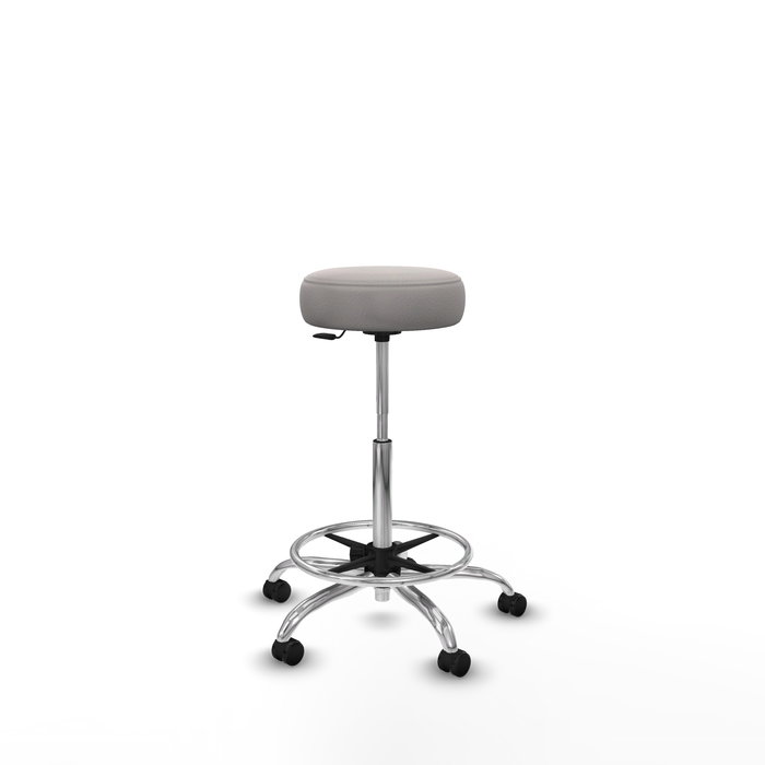 Tabouret Tolosa Pivotant Cuir écologique Non applicable Maille Jaune Structure chromée Sans accoudoirs Sans appui-tête Roulettes pour moquette